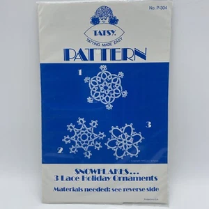 Tatsy Tatting Made Easy 3 Lace Christmas Snowflake Ornament Pattern Kit P-304 - Picture 1 of 2