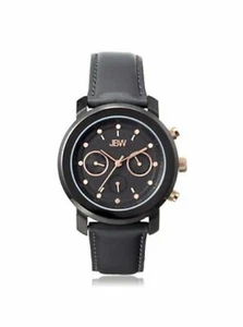 NEW JBW J6276F-Grey/Black Womens Leather Band Stainless Steel Case Quartz Watch - Picture 1 of 3