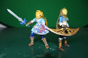 The Legend Of Zelda Breath Of The Wild Link And Princess Zelda 4" Custom Figure - Picture 1 of 24