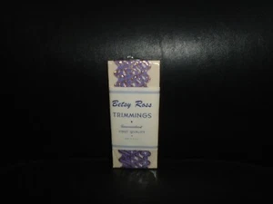 NOS VINTAGE BETSY ROSS TRIMMINGS LILAC & GOLD RICK RACK (M) - Picture 1 of 1