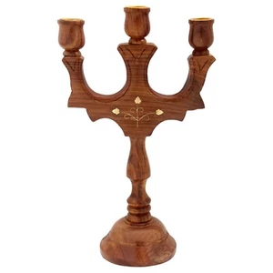 Soporte de candelabro de madera hecho a mano para decoración del hogar artícu... - Imagen 1 de 9