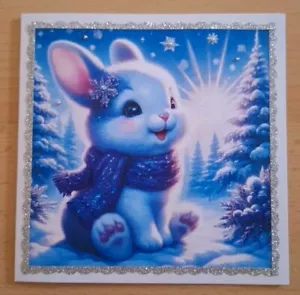 3D Grusskarte °niedliches Häschen 🐰° Weihnachten Winter Weihnachtskarte - Bild 1 von 1