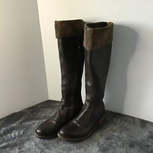 Fiorentini + Baker Brown Leather Tall High Knee Pull On Boots Sz:- EUR 36 / US 6