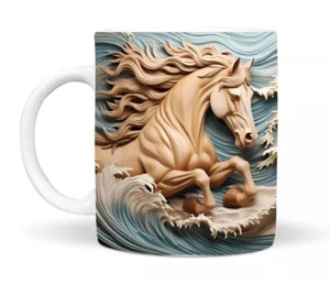 Pferd Ozean Kaffee-/Teebecher 11 Unzen perfektes Geschenk Pferdeliebhaber Büro Bauern - Bild 1 von 5