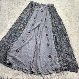 Sakkas Damen Maxirock OS grau Blumen bestickt Boho Bauernfest - Bild 1 von 7