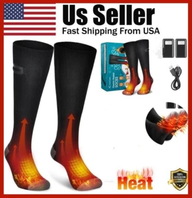 HAILICARE Electric Heated Socks Rechargeable Battery Winter Thermal Warm Skiing Hunting US