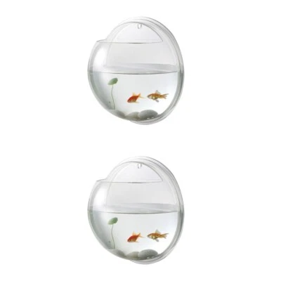  2 Count Acrylfischtank Wand Aquarium Fischglas Zum Aufhängen Der - Bild 1 von 4