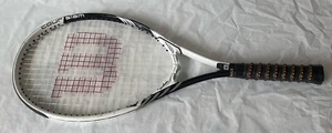 Wilson Tour Slam Tennis Racket, Black and White, 4 1/2" Grip L4, Stop Shock Pads - Picture 1 of 6