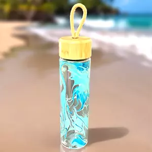Ello 20oz Glass Tumbler Water Bottle Bamboo Screw Top Ecco BPA Free Lead Free - Picture 1 of 4