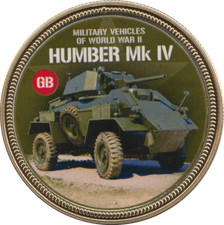 Coin Gold Plated Proof Military Vehicles Of WWII Humber MK IV GB + Capsule