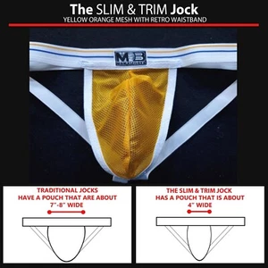 Yellow Orange Mesh Jockstrap, See-Through Jock, Athletic Supporter, Slim & Trim - Picture 1 of 13