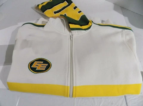 CFL Edmonton Eskimos Hooded Sweatshirt Zip Front Size Medium Cover