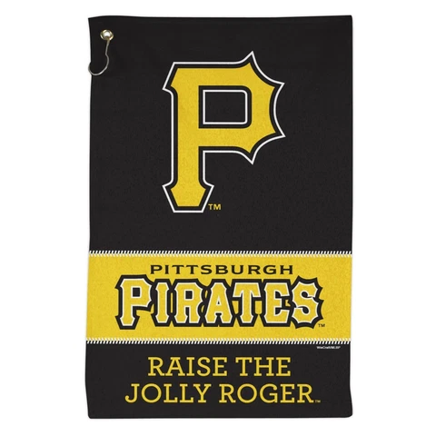 PITTSBURGH PIRATES ALL PURPOSE GOLF TAILGATE TOWEL 16"X25" HOOK AND GROMMET Cover