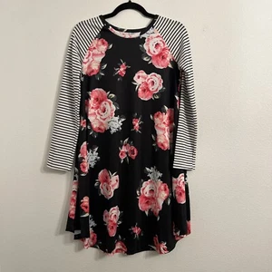 Girls 2x Floral Long Sleeve Dress  - Picture 1 of 2