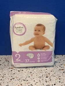 Signature Care Windeln Größe: 2 (12-18Lbs) 1 Packung mit 37 Windeln - NEU - Bild 1 von 6