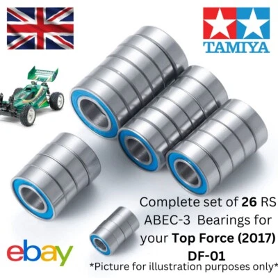Tamiya Top Force (2017) DF-01 Complete RC Set 26 RS Bearings UK Supplier ABEC-3