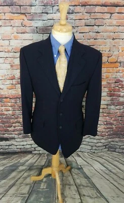 Jaqueta Blazer Arnold Brand Canada 42S Azul Marinho 100% CASHMERE 3 Botões Casaco Esportivo Excelente Estado Usado - Imagem 1 de 4