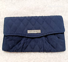 Vera Bradley Quilted Navy Wallet  Tri-Fold with 2 Back zip pouch