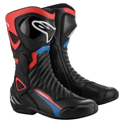 Stivali Moto Uomo Alpinestars HONDA SMX-6 V2 Nero Rosso Blu Sport Racing Boots - Immagine 1 di 4