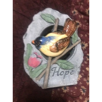 Garden Home Yellow Bird Stone Decoration “Hope” 5 1/2” x 4 1/2” - Image 1 of 4