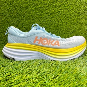 Hoka One One Bondi 8 Mujer Talla 7 Azul Amarillo Correr Caminar Zapatos Tenis - Imagen 1 de 13