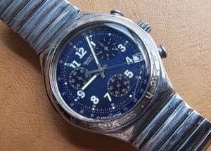 Swatch Irony Quartz 40 mm working vintage watch chronograph SECRET AGENT - Bild 1 von 6