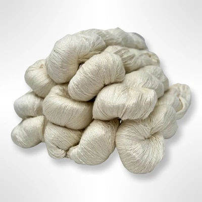 Пряжа Eri Silk 20/2 почти как новая кружевная вес 1 моток натуральный белый неокрашенный 1000 ярдов - Изображение 1 из 4