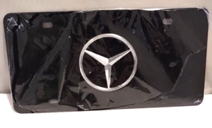 Placa de acero inoxidable 3D negra Mercedes matrícula de vehículo cubierta de etiqueta de automóvil - Imagen 1 de 6