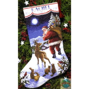 Dimensions Kreuzstich Stickpackung "Weihnachtsstrumpf Weihnachtsmann-Ankunft", Z - Bild 1 von 1