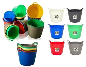 15L/25L/40L Large Flexi Tub Plastic Bucket Garden Storage Trug Builder Container - Picture 1 of 11