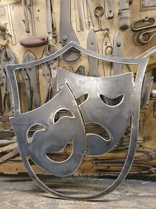 Theater Wappen von 40cm-100cm aus 3mm Stahl Maibaum Logo Deko Schauspieler - Picture 1 of 4
