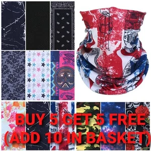 Tube Neck Warmer Seamless Tube Scarf Biker Ski Snood Balaclava Bandana - Picture 1 of 169