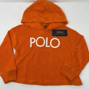 Polo Ralph Lauren Girls 4T Logo Terry Cropped Hoodie Orange - Picture 1 of 8