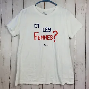 Nike Sportswear T-Shirt (ET LES FEMMES?) Women's Size Large Short Sleeve White  - Picture 1 of 8