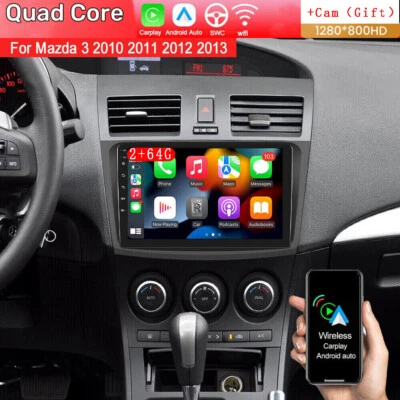 2G+64G For Mazda 3 2010-2013 Android 13 Carplay Car GPS Navi Stereo Radio WiFi - Image 1 of 4