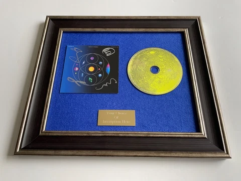 🎶💿⭐️SIGNED/AUTOGRAPHED COLDPLAY -MUSIC OF THE SPHERES FRAMED CD🎶💿⭐️ Cover