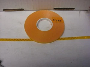 3M BRAND # 983-71 AMBER YELLOW GOLD ROLL  REFLECTIVE TAPE 1/4" x 50' CUSTOM CUT - Picture 1 of 5
