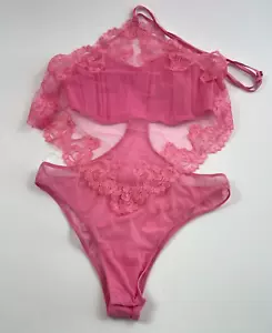 Victoria's Secret Body Netz & Stickerei mit Bustier BH Pink XL Neu mit Etikett - Bild 1 von 9