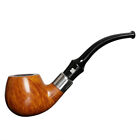 Handmade Briar Pipe Bent Curved 9mm Filter Stem Tobacco Smoking Pipe Smooth Pipe
