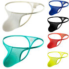 Men T-back Briefs Underwear Thong G-string Panties Mesh See-through Sexy Pouch