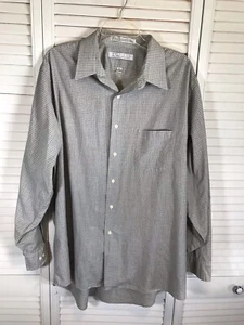 Van Heusen Vtg 90s Long Sleeve Dress Shirt Gray/Green Check Mens 17.5 x 34/35 - Picture 1 of 7