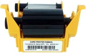 800033-301 Black Monochrome Ribbon, ZXP3 Ribbon, Resin Black Ribbon for Zebra ZX - Afbeelding 1 van 5