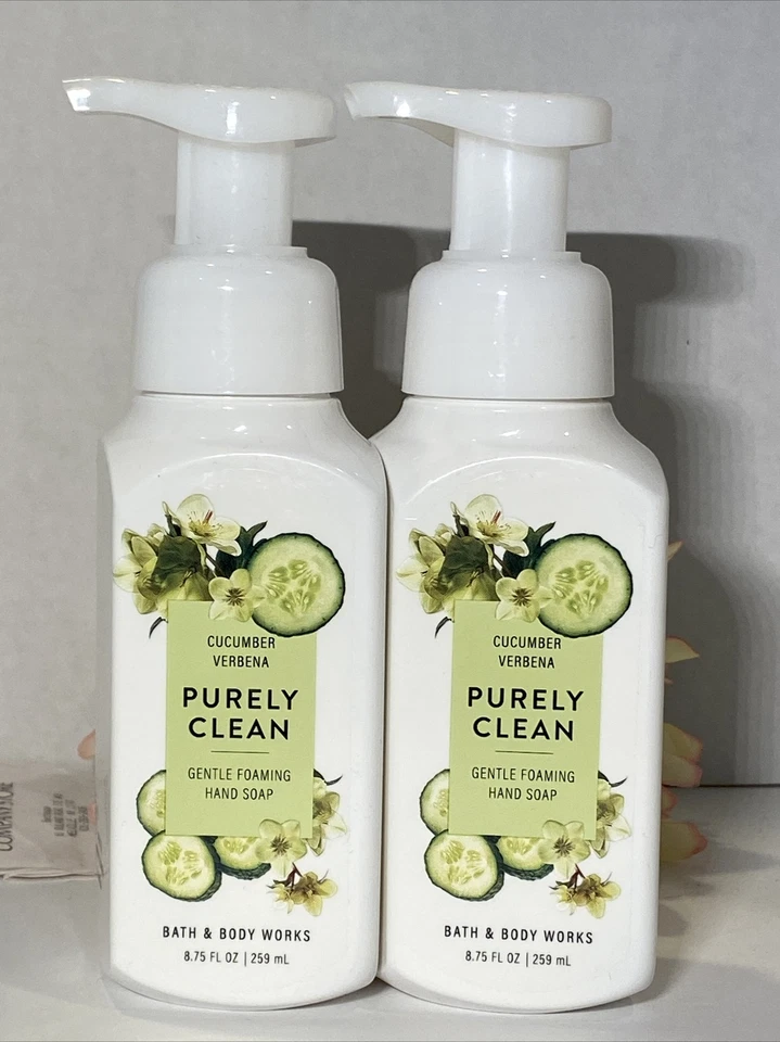 Bath & Body Works Foaming Hand Soap Lot Set of 2 PURELY CLEAN CUCUMBER VERBENA - Image 1 of 2