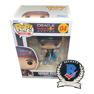Sergio Perez Signed Autograph Formula One Funko Pop 04 Red Bull F1 Beckett BAS - Picture 1 of 2