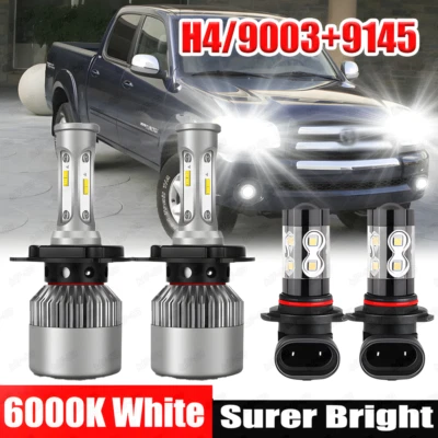 Combo bombillas LED faros + faros antiniebla 4X 6000K para Toyota Tundra 2000-2006 Foto 1 de 4
