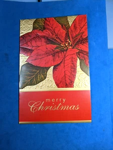Greeting card Holiday Christmas Cards Poinsette lot of 5 + envelops - Picture 1 of 4