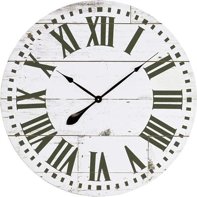 Aspire 5872 Lisette French Country 30-in Shiplap Face Wall Clock, Aged White - Image 1 of 4