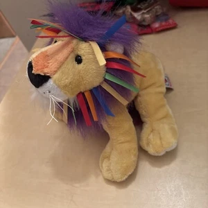 Ganz Ribbon Lion Plush Stuffed Animal Colorful No Code Toy Rainbow - Picture 1 of 5