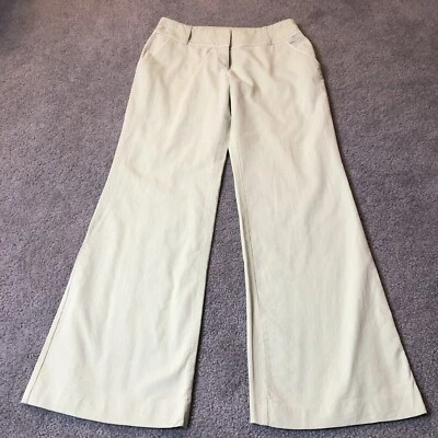 NY & Co Flared Pinstriped Pants Women’s Trousers 6 White Green Career Minimalist - Image 1 of 4