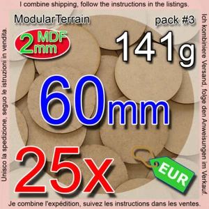 25x 60mm Round Base 2mm MDF Socle Circular War Hammer 40k Infinity Age Of Sigmar - Bild 1 von 9